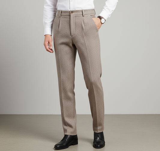 Wool Blend Tailored Trousers