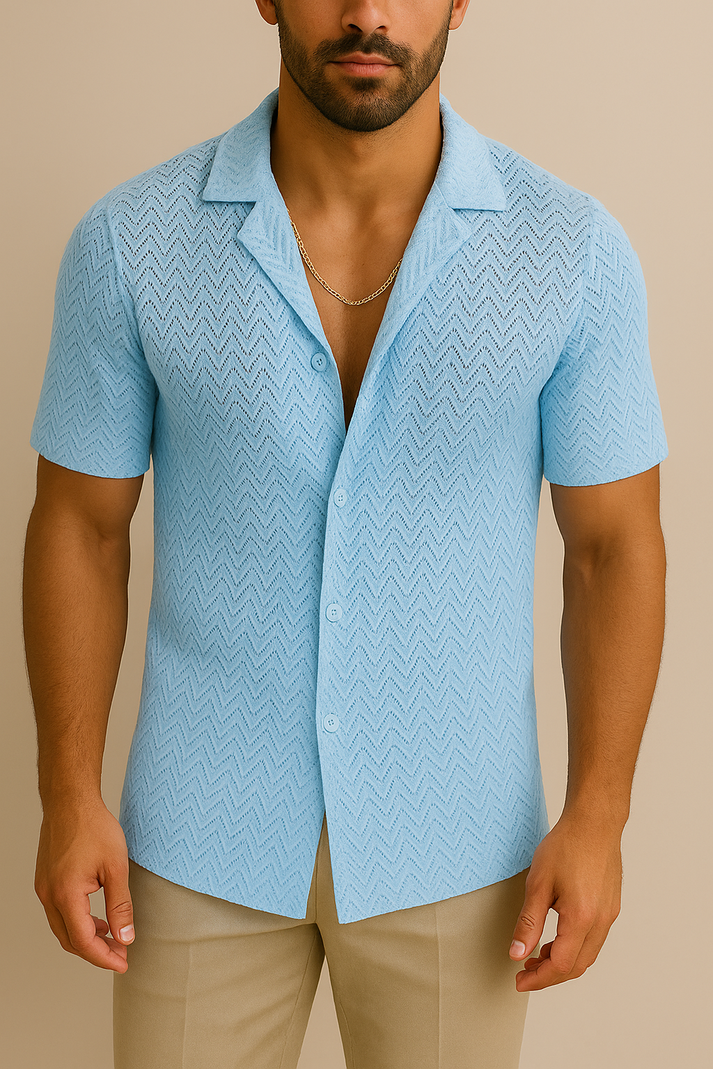 Openwork Crochet Shirt