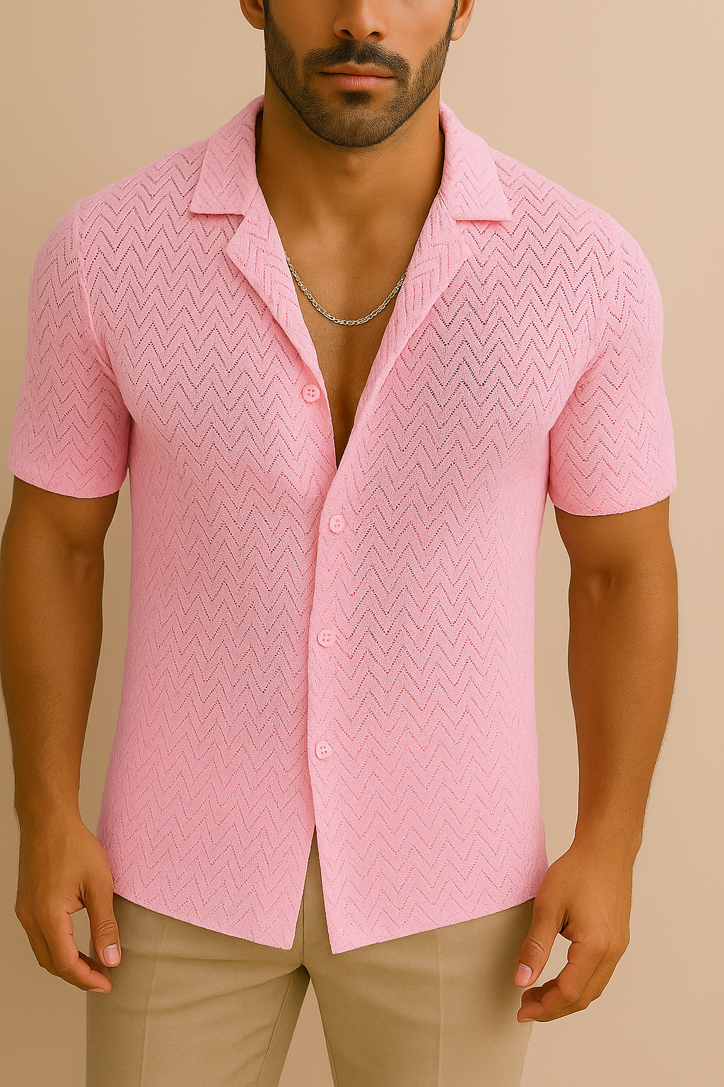 Openwork Crochet Shirt