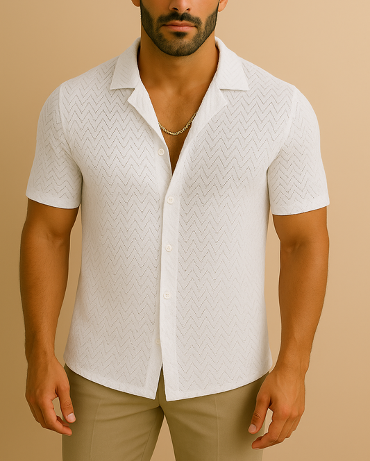 Openwork Crochet Shirt