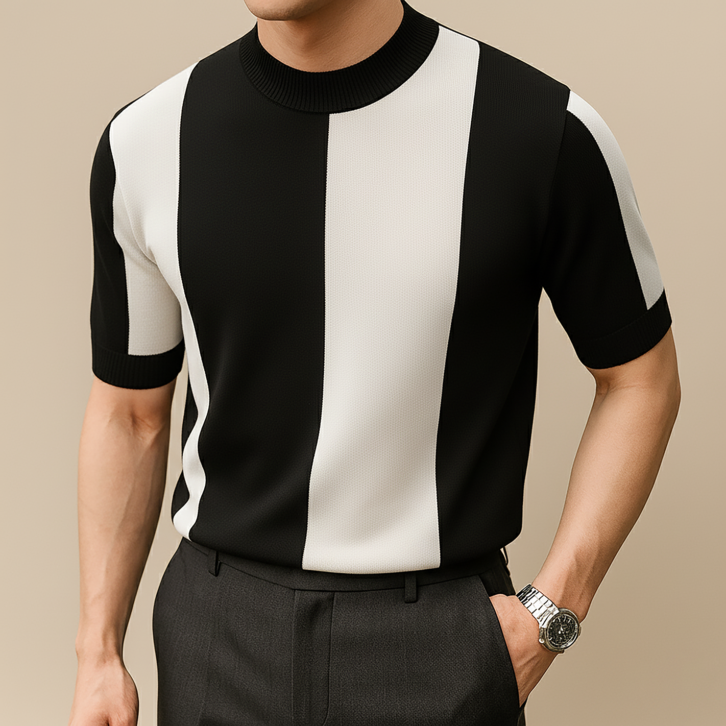 Bold Striped Knitted T-shirt