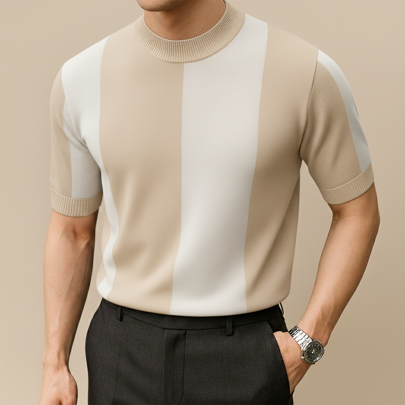 Bold Striped Knitted T-shirt