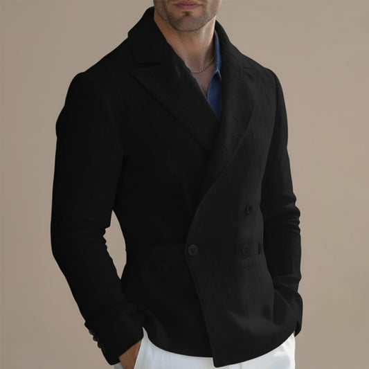 Double-Breasted Linen Blazer
