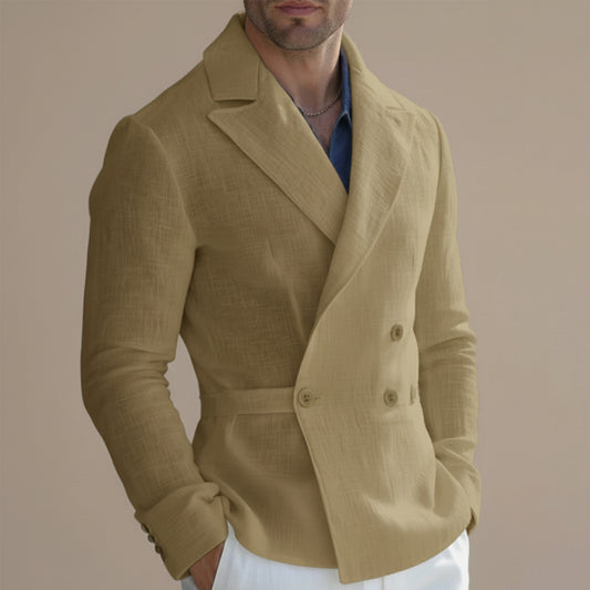 Double-Breasted Linen Blazer