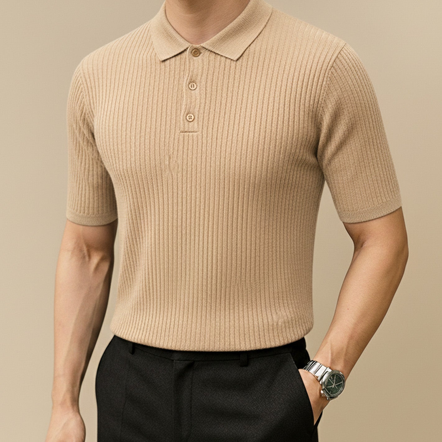 Siena Ribbed Knit Polo