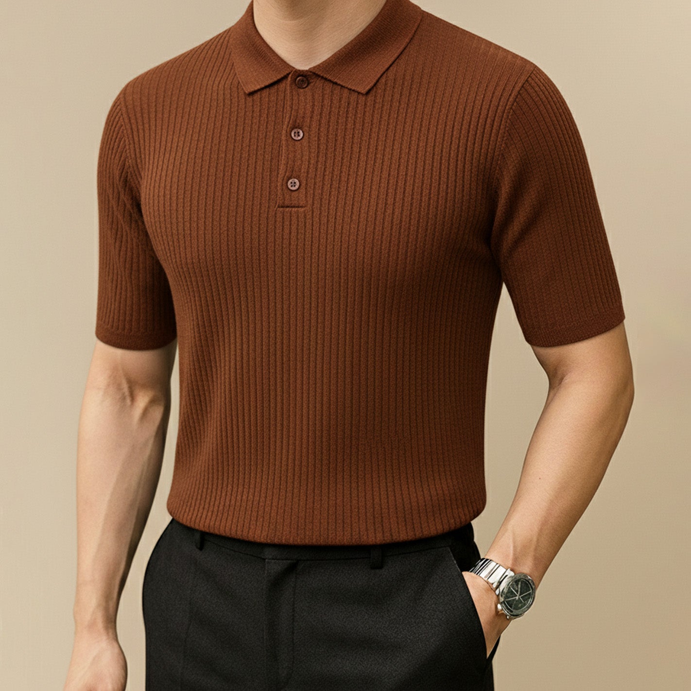 Siena Ribbed Knit Polo