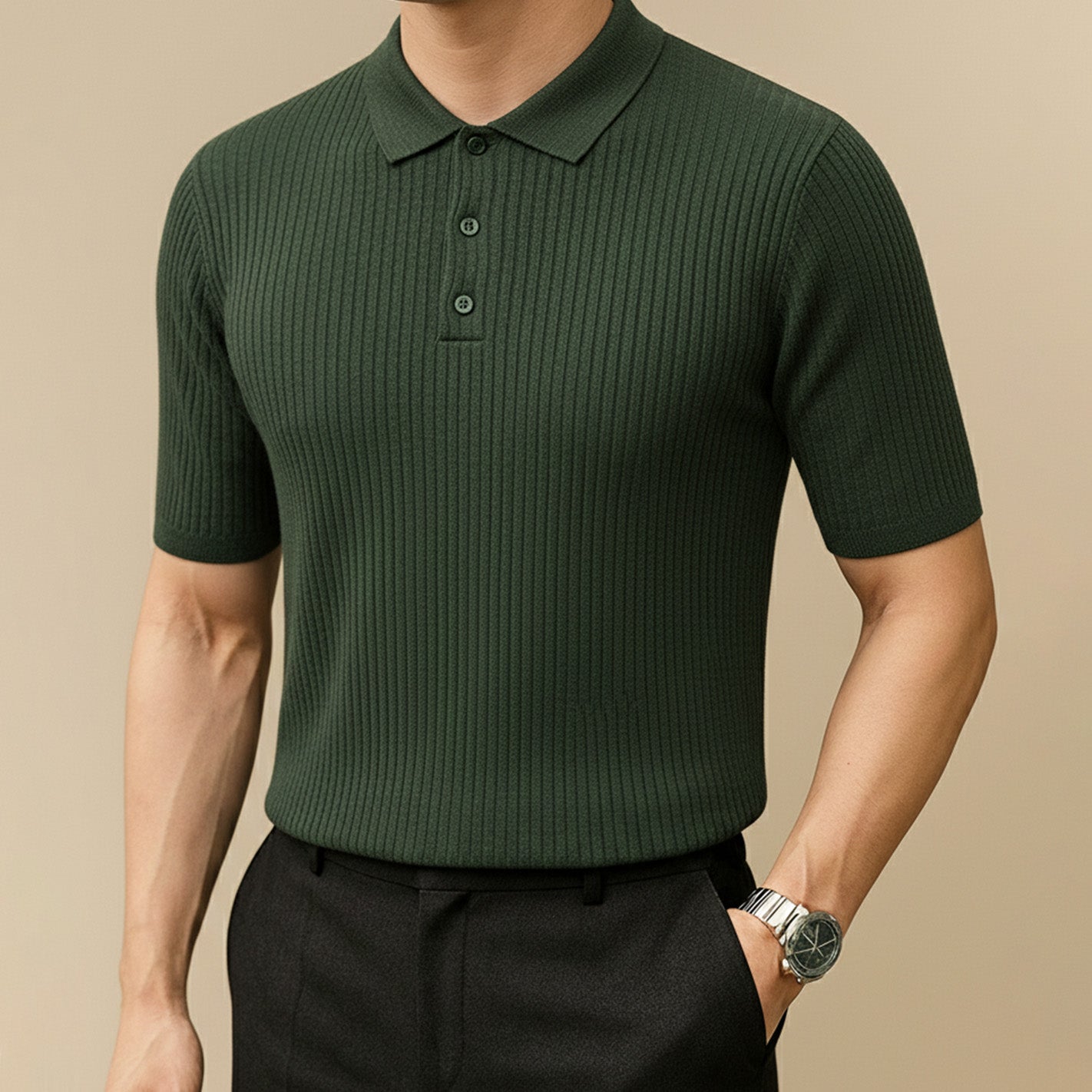 Siena Ribbed Knit Polo