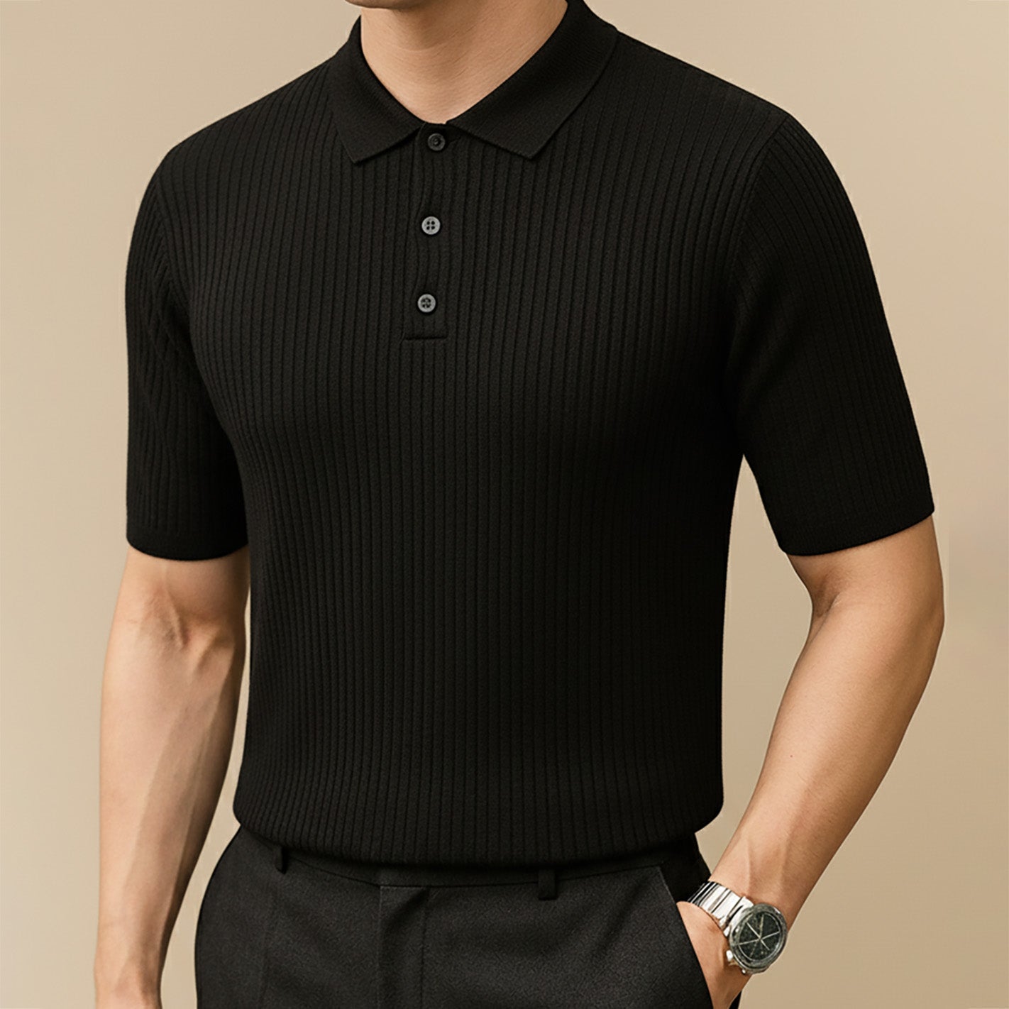 Siena Ribbed Knit Polo