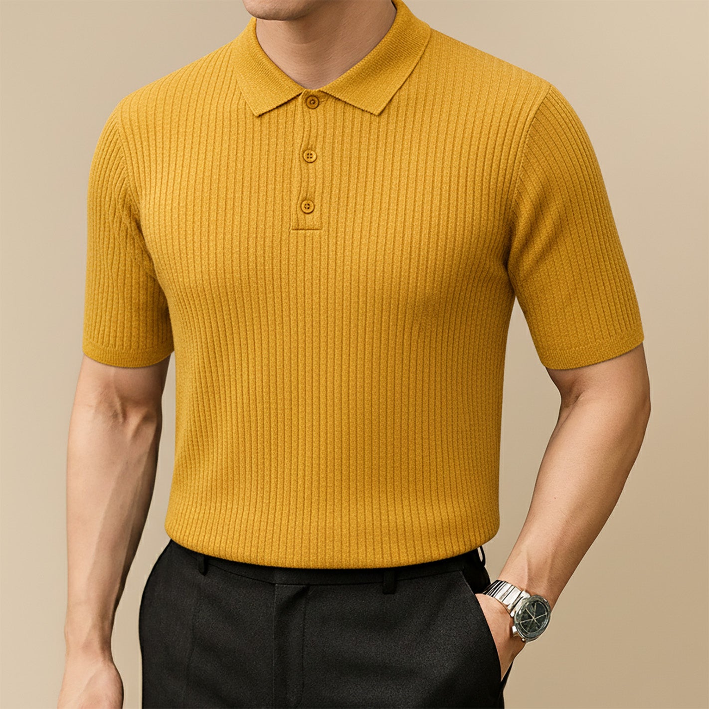 Siena Ribbed Knit Polo