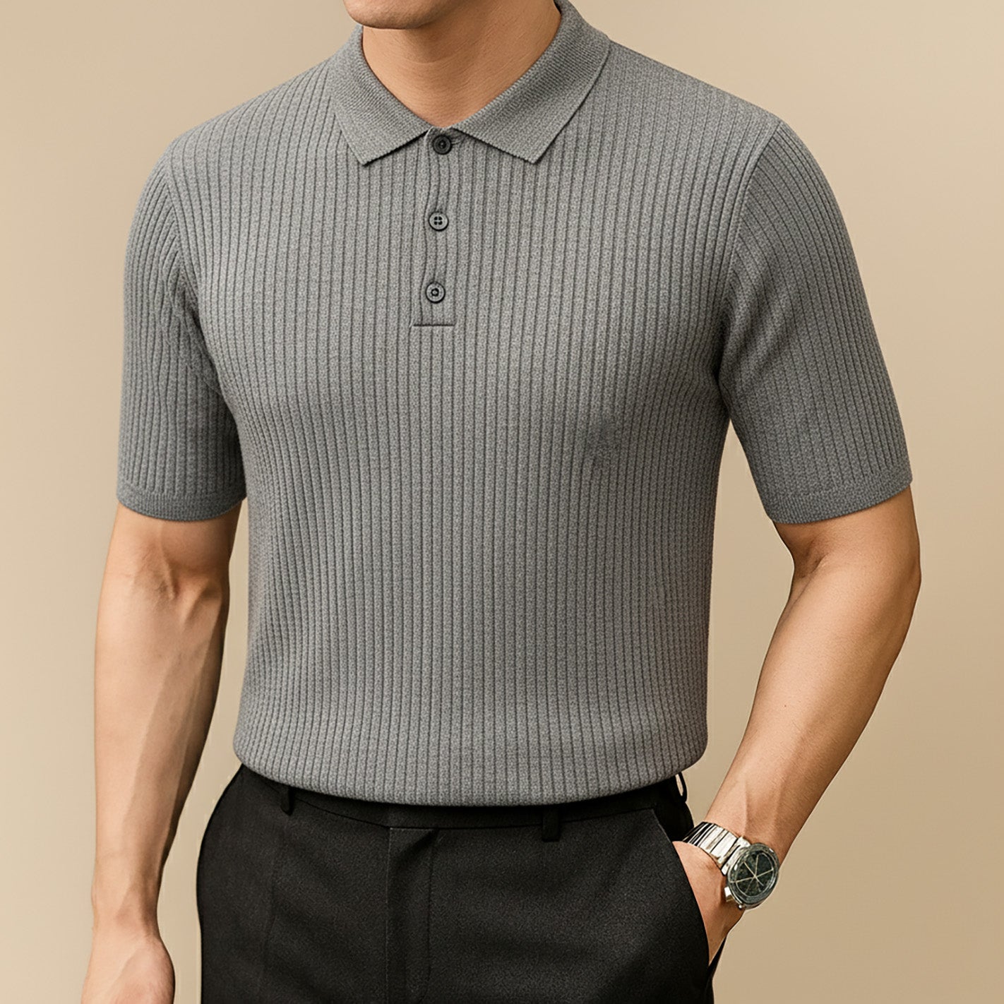 Siena Ribbed Knit Polo