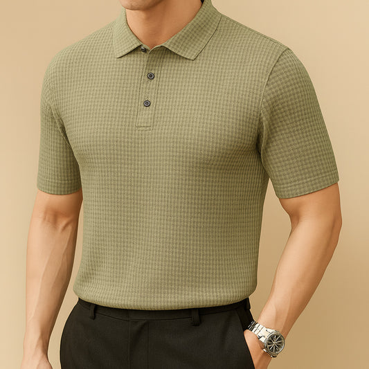 Textured Knit Polo Shirt