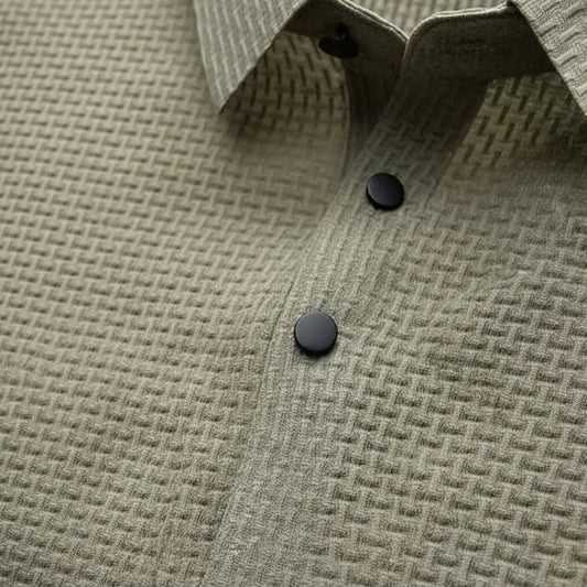 Textured Knit Polo Shirt