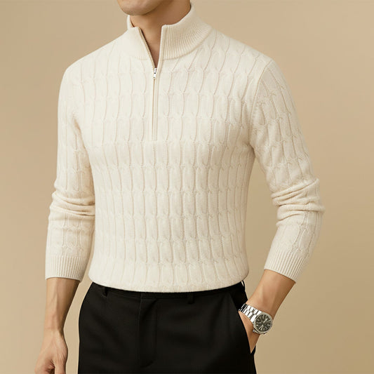 Half-Zip Cable Knit Sweater