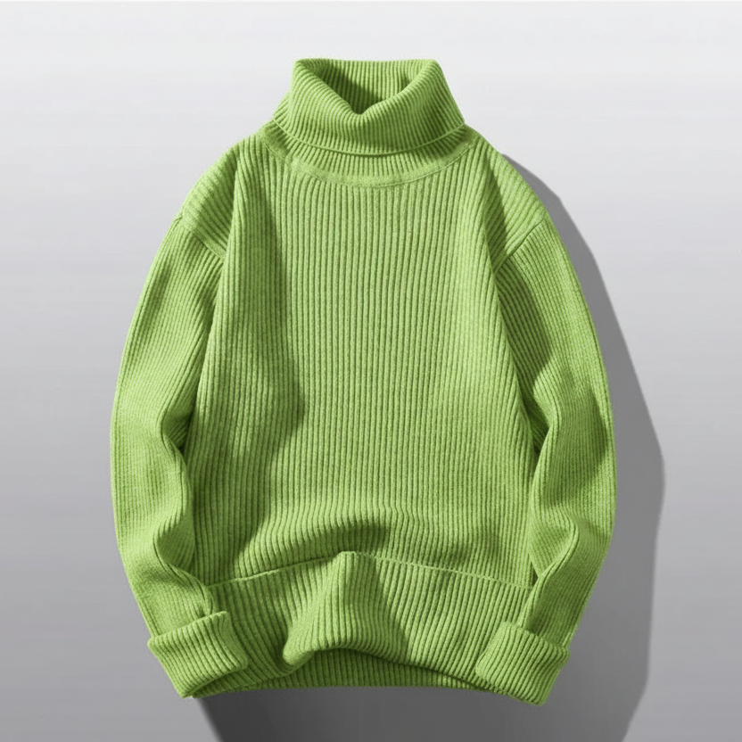 Ribbed Knit Turtleneck Sweater