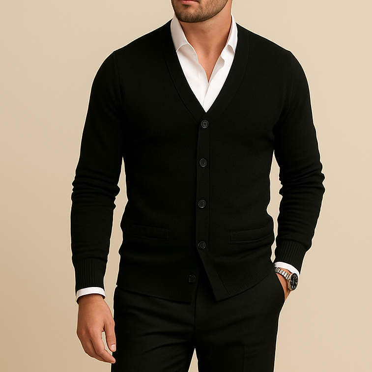 Cable Knit Button-up Cardigan