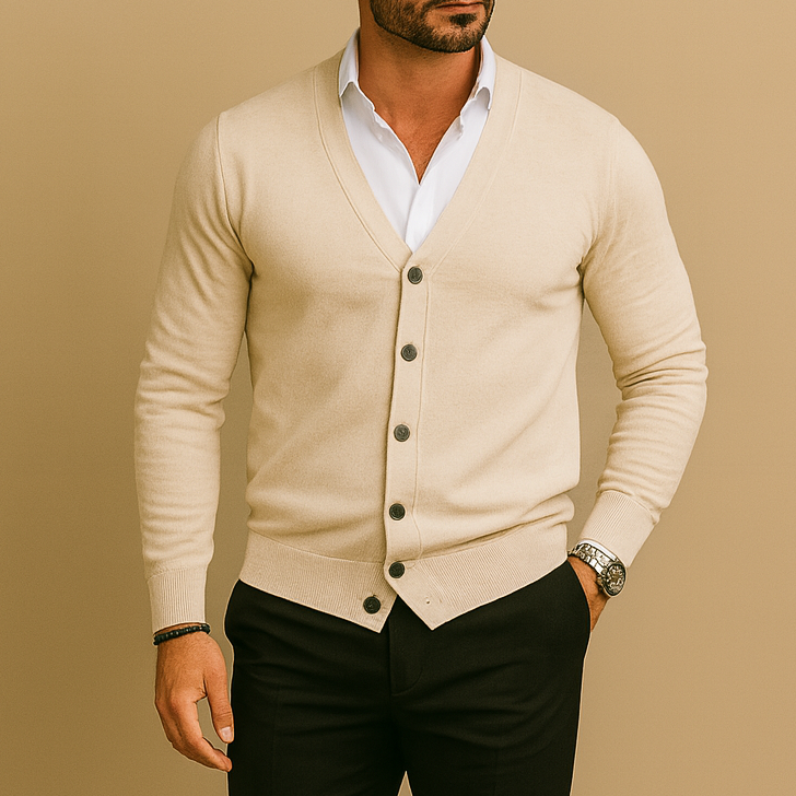 Cable Knit Button-up Cardigan