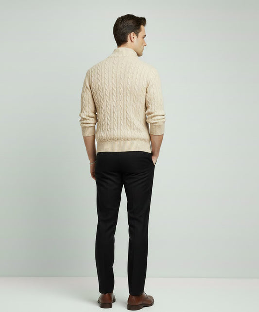 Cable Knit Quarter-Zip Sweater