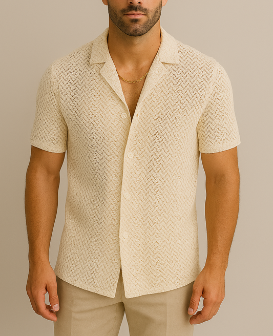 Openwork Crochet Shirt