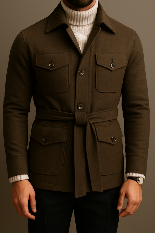 Wool Belted Safari Jacket