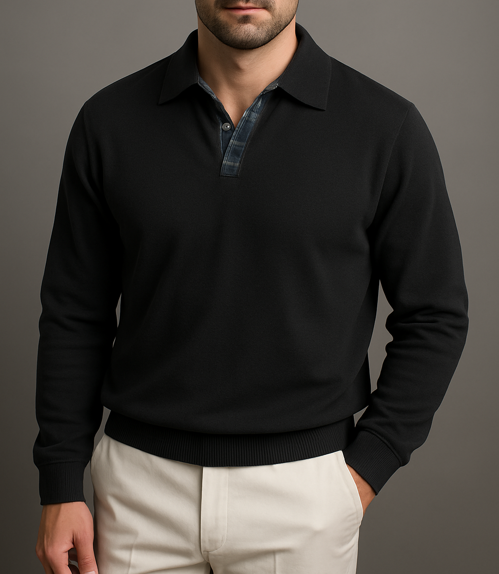Casual Polo Sweatshirt