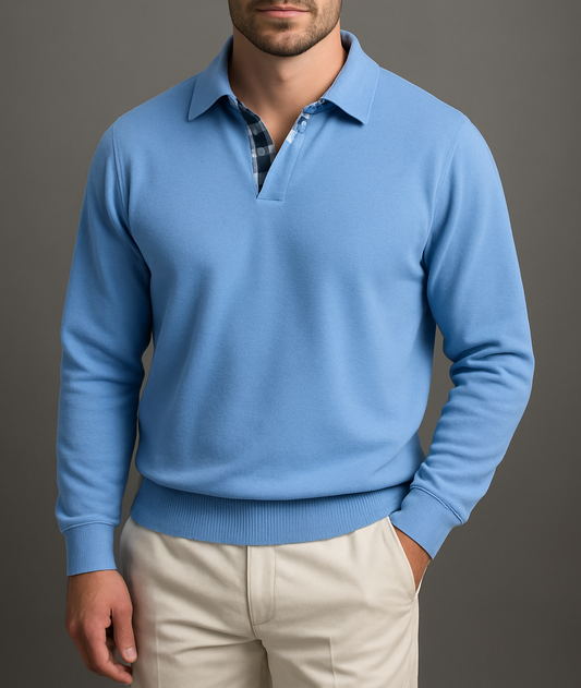 Casual Polo Sweatshirt