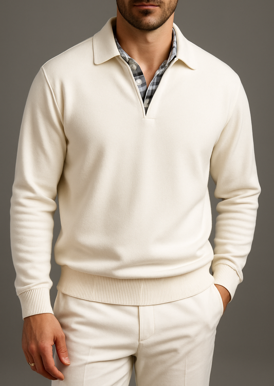 Casual Polo Sweatshirt