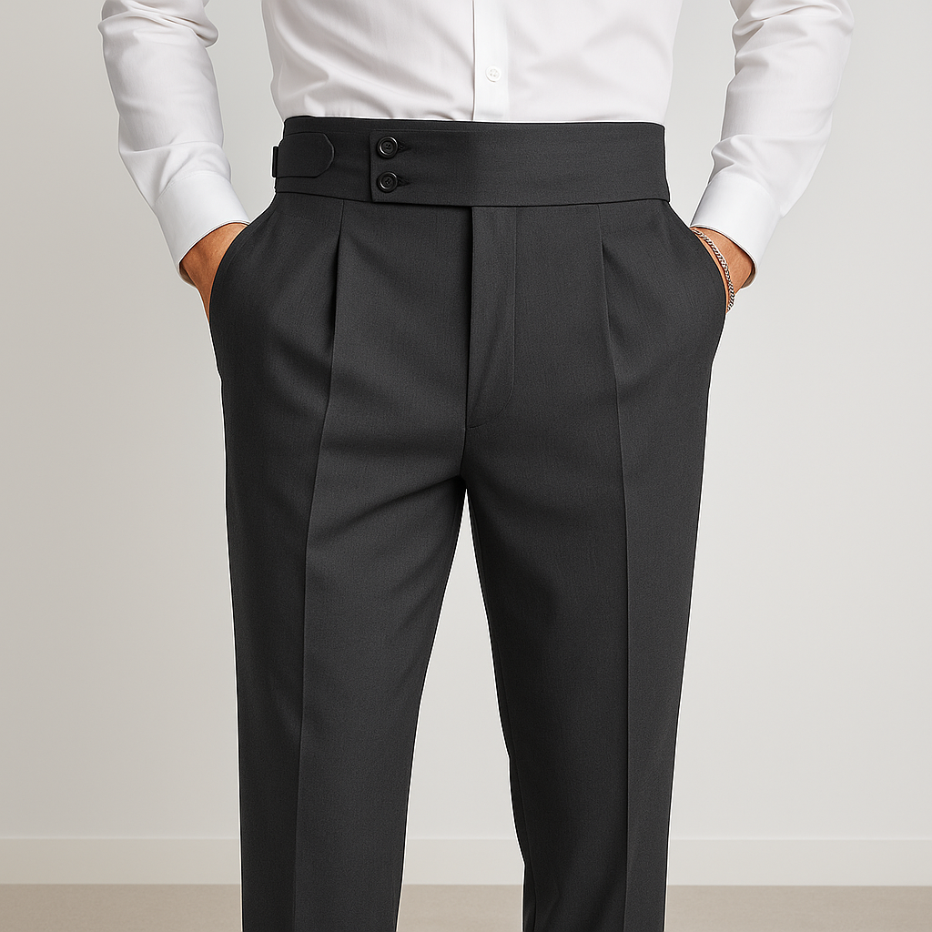 High-Waisted Pleated Dress Pants