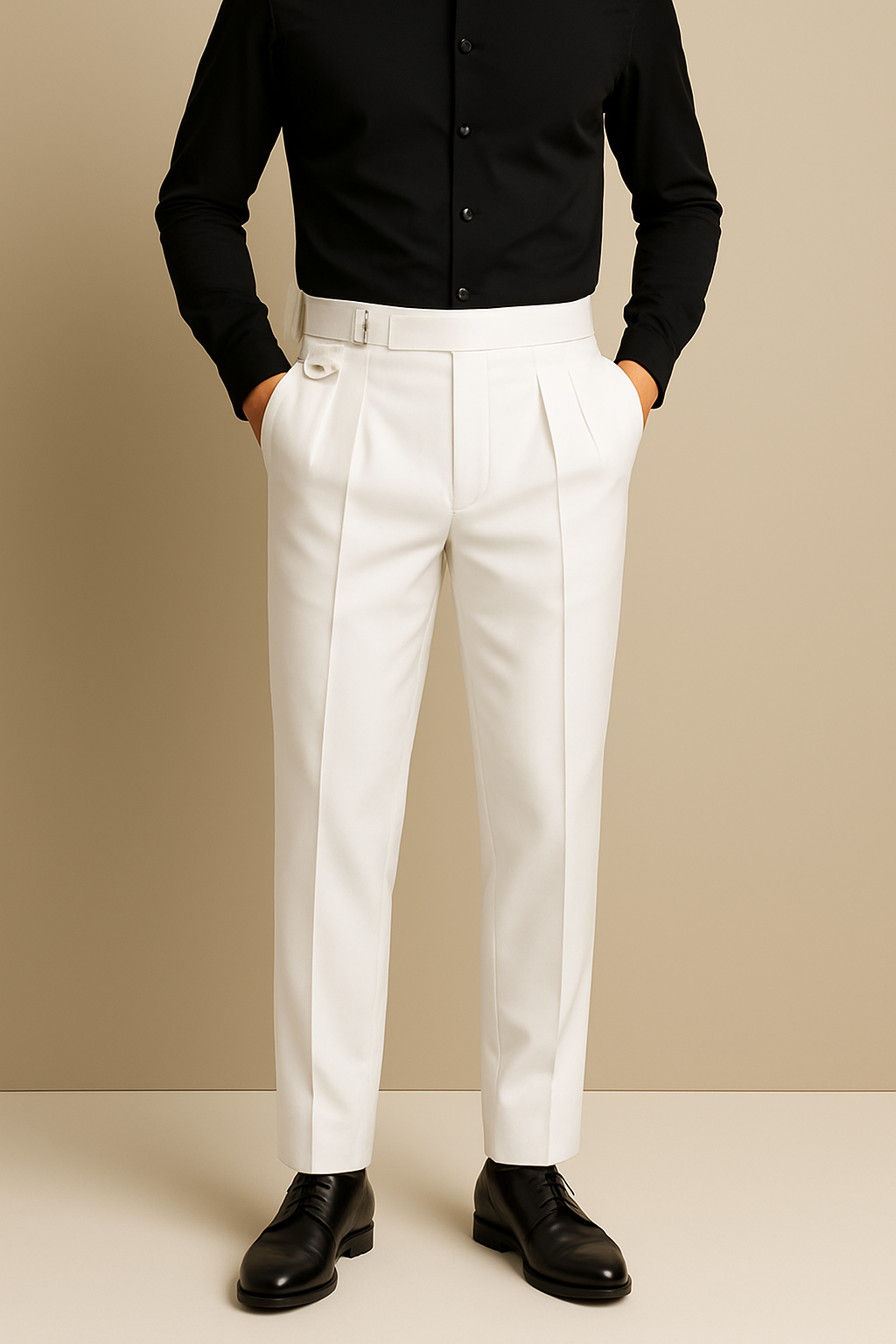 Belt-Tab Trousers