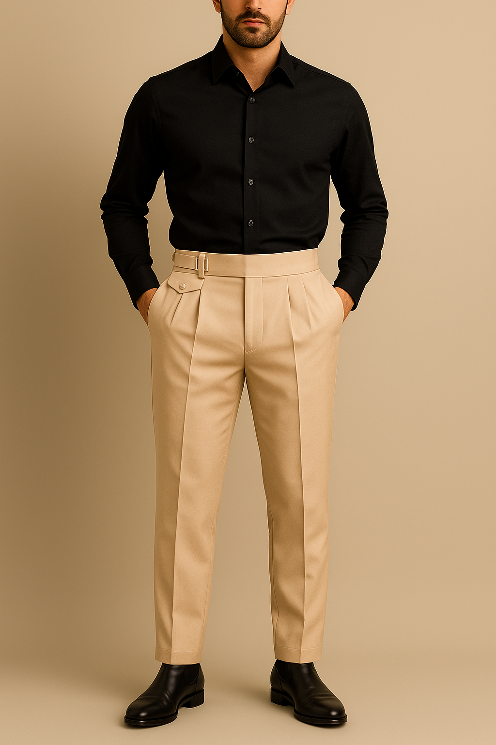 Belt-Tab Trousers