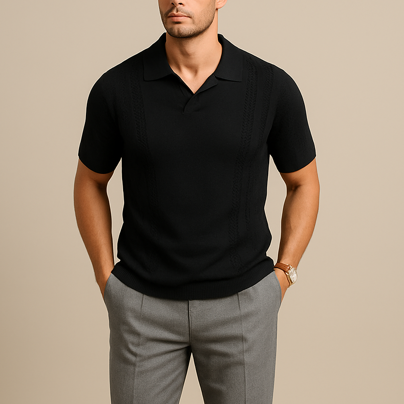 Knit Short-Sleeve Polo