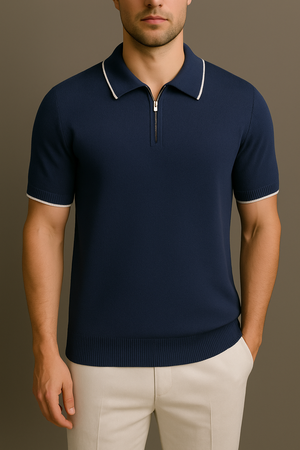 Retro Zip Polo