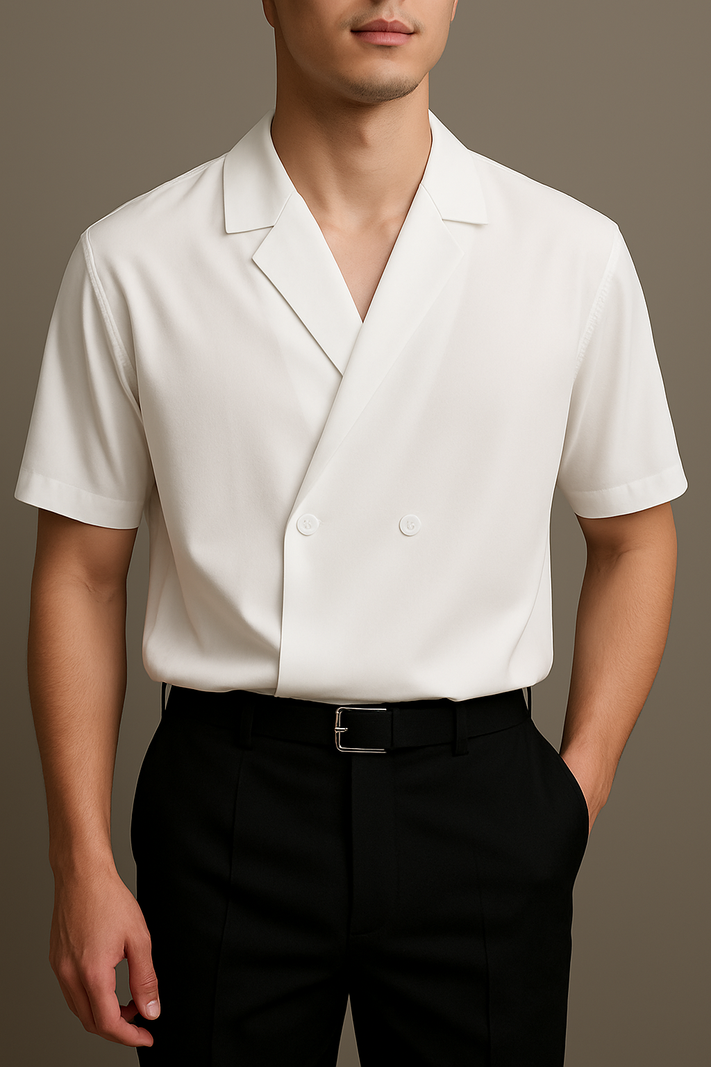 Double-Breasted Camp Shirt