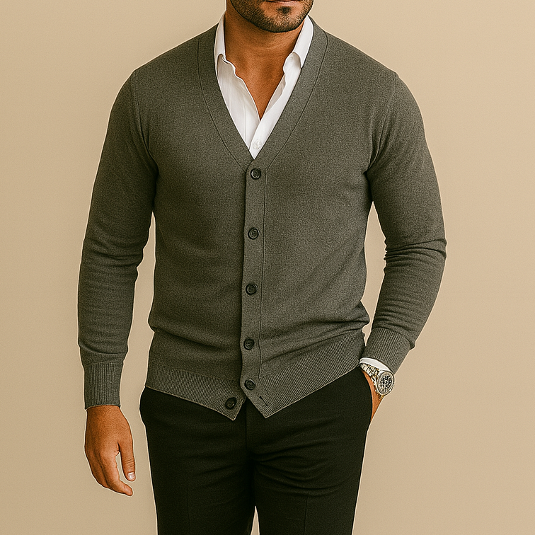 Cable Knit Button-up Cardigan