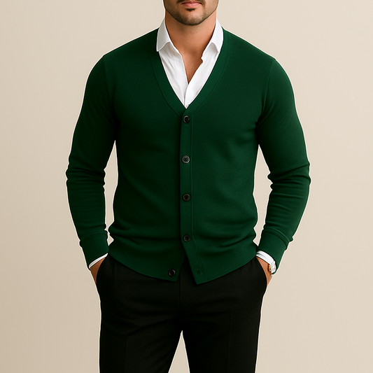 Cable Knit Button-up Cardigan