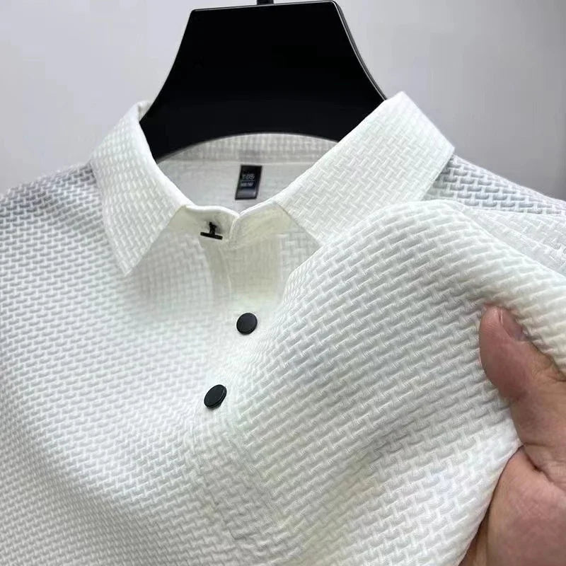 Textured Knit Polo Shirt