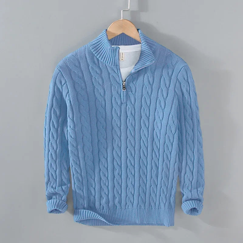 Cable Knit Quarter-Zip Sweater