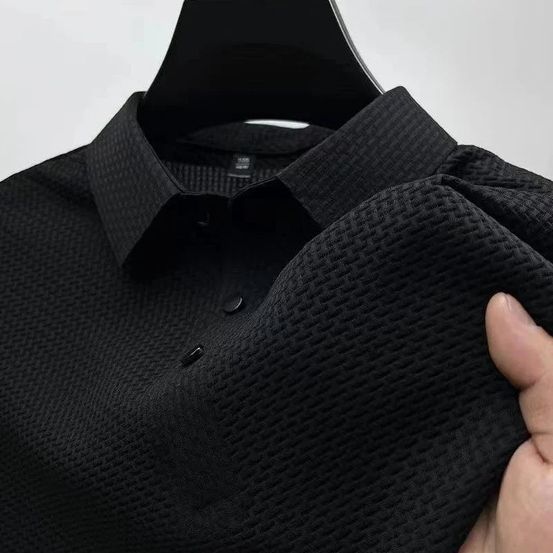 Textured Knit Polo Shirt