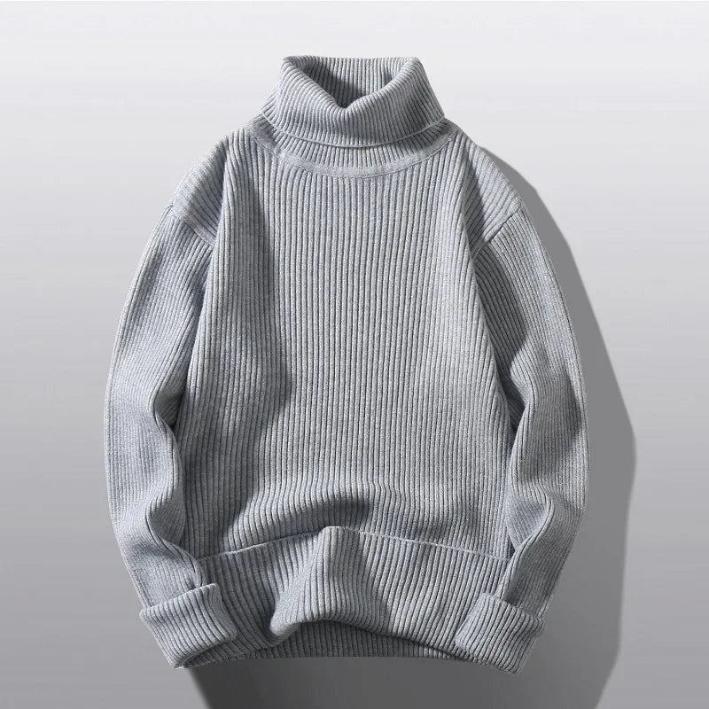 Ribbed Knit Turtleneck Sweater