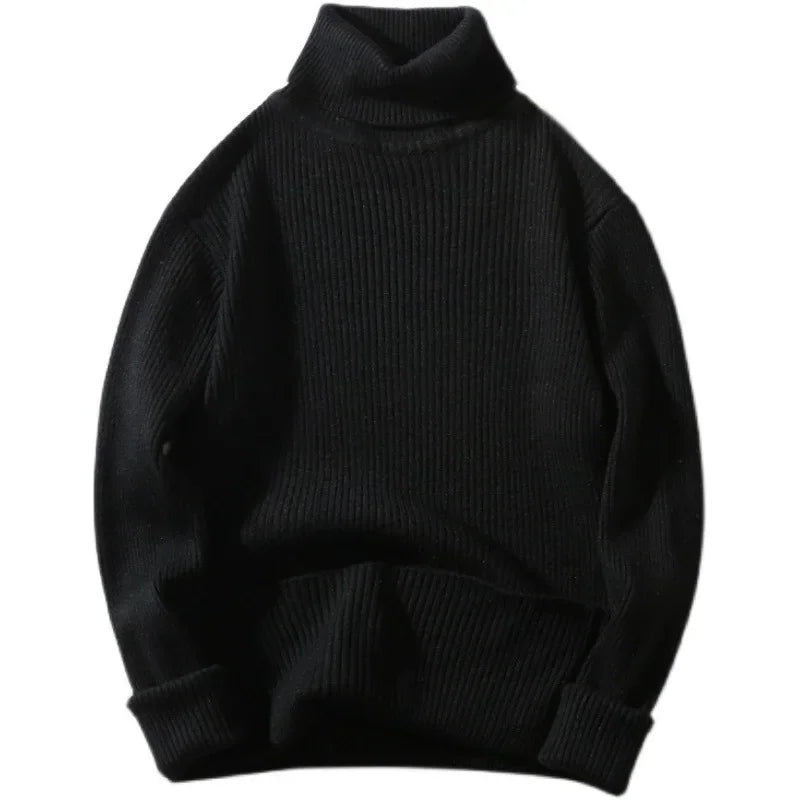 Ribbed Knit Turtleneck Sweater