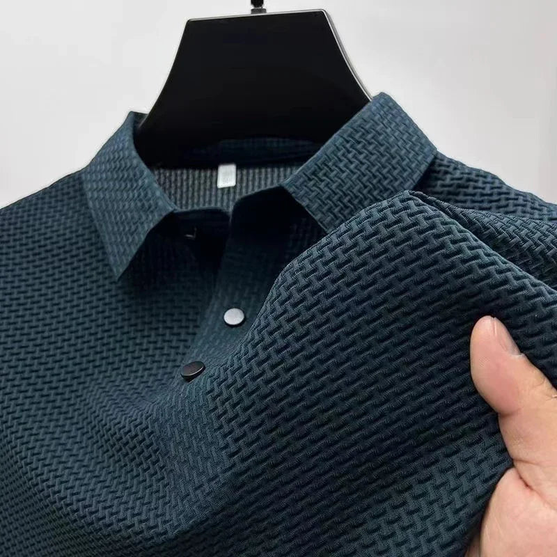 Textured Knit Polo Shirt