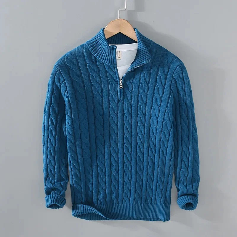 Cable Knit Quarter-Zip Sweater