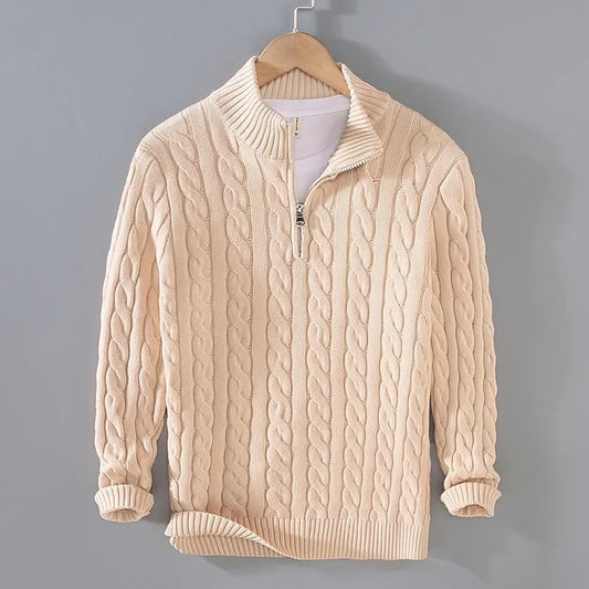 Cable Knit Quarter-Zip Sweater