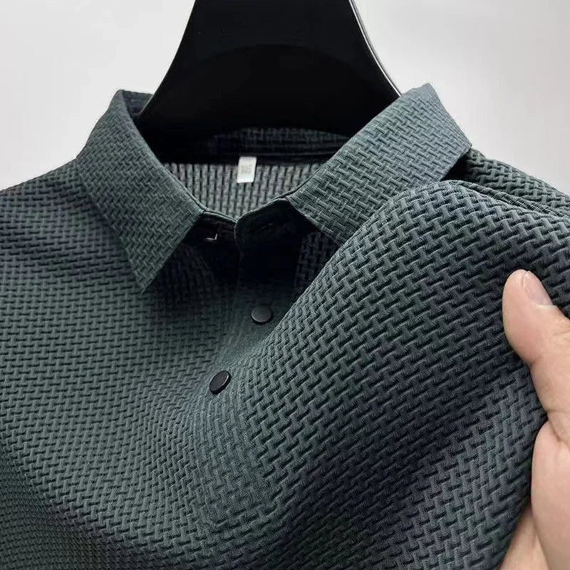 Textured Knit Polo Shirt