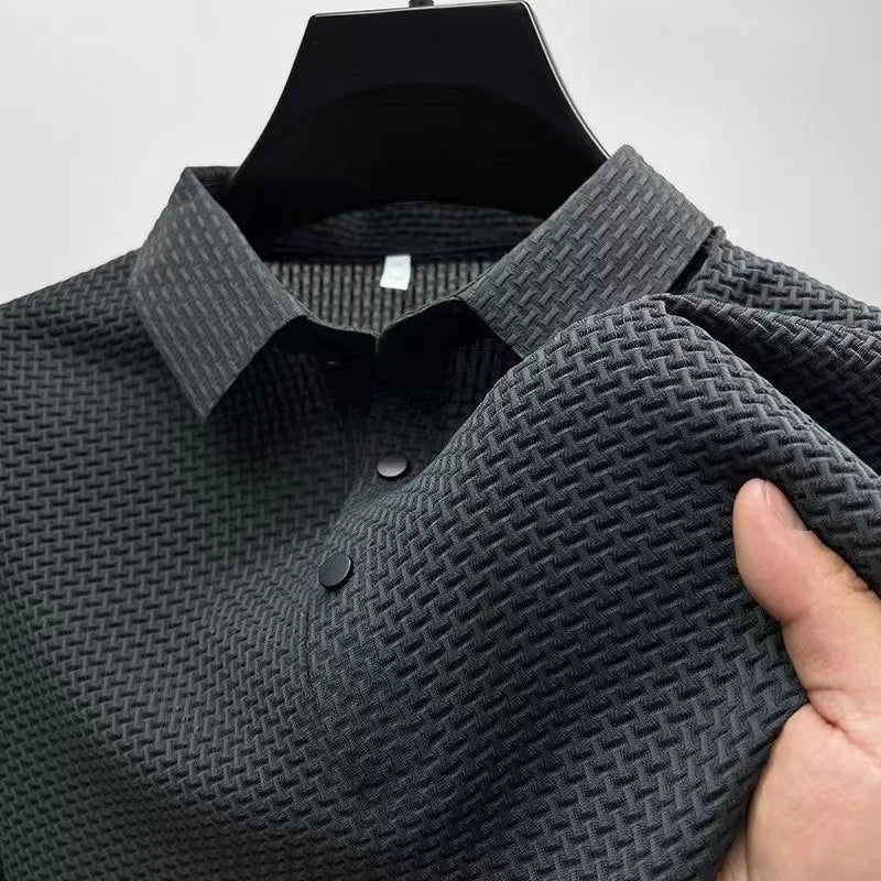 Textured Knit Polo Shirt