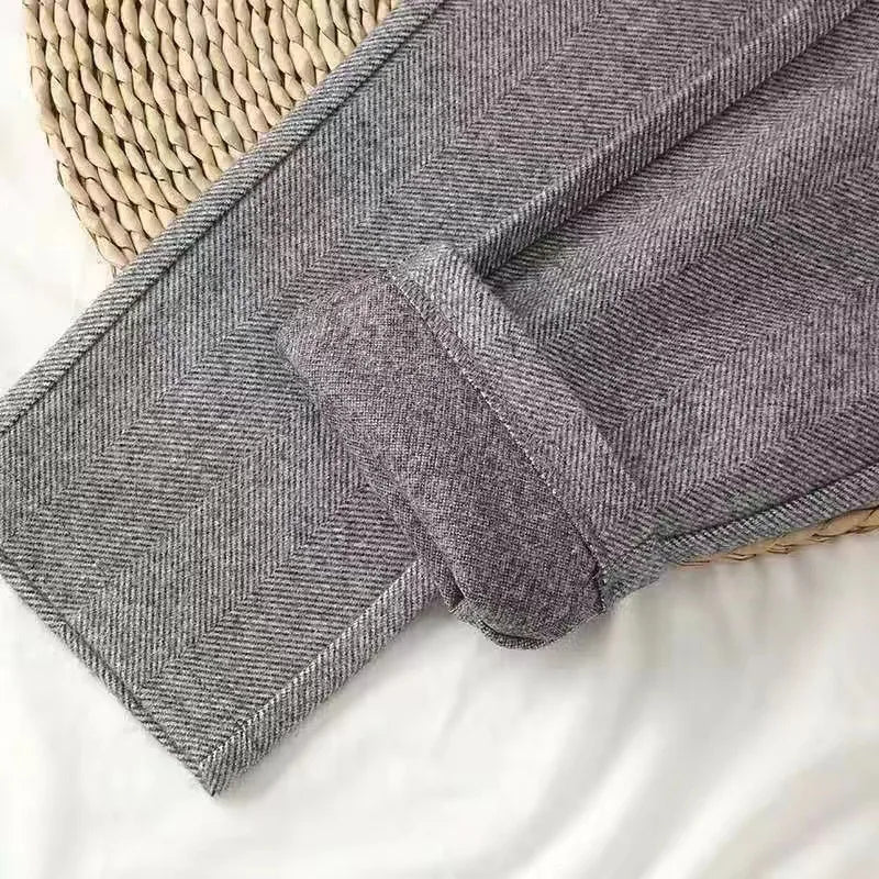 Wool Blend Tailored Trousers