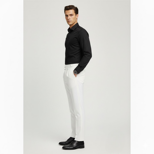 White Riviera Pleated Trousers