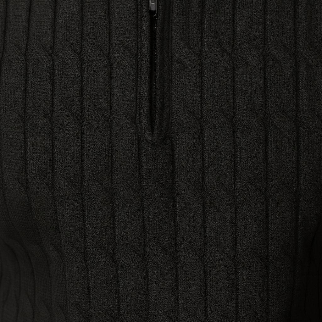 Half-Zip Cable Knit Sweater