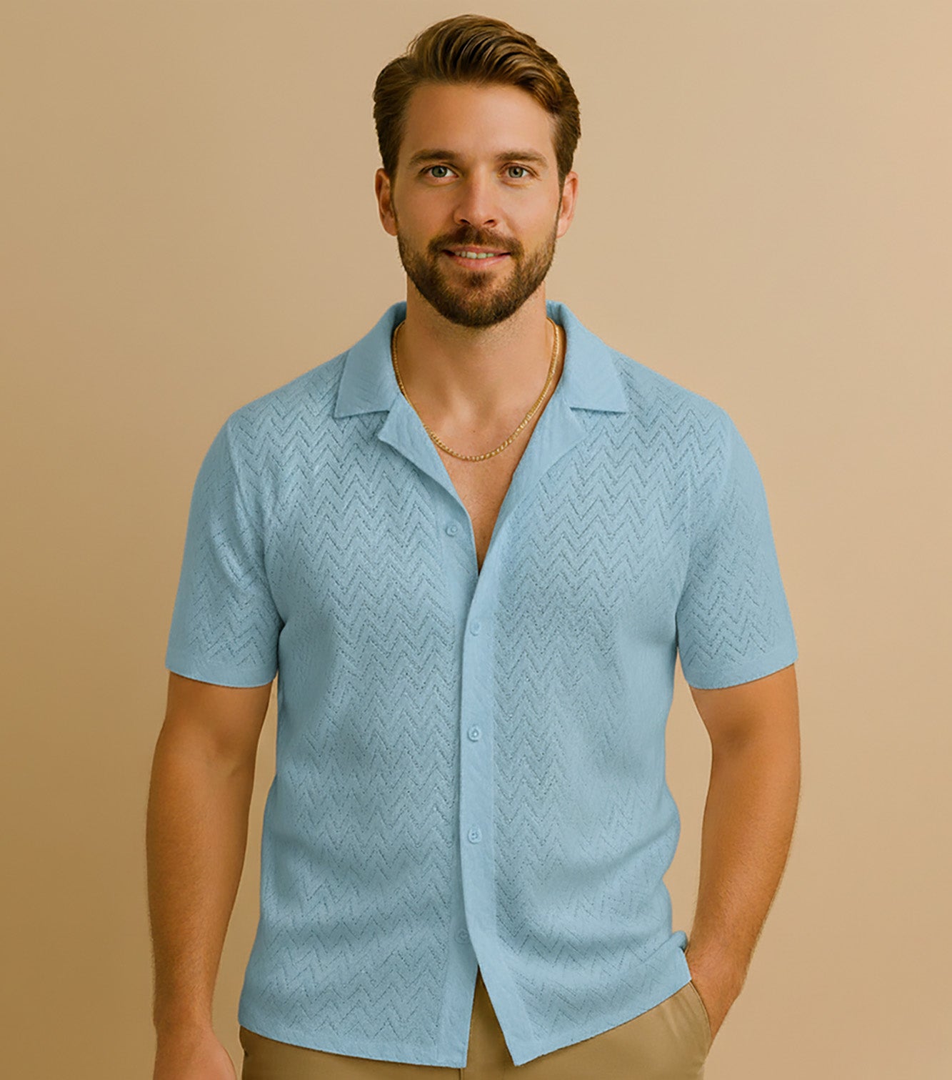 Openwork Crochet Shirt