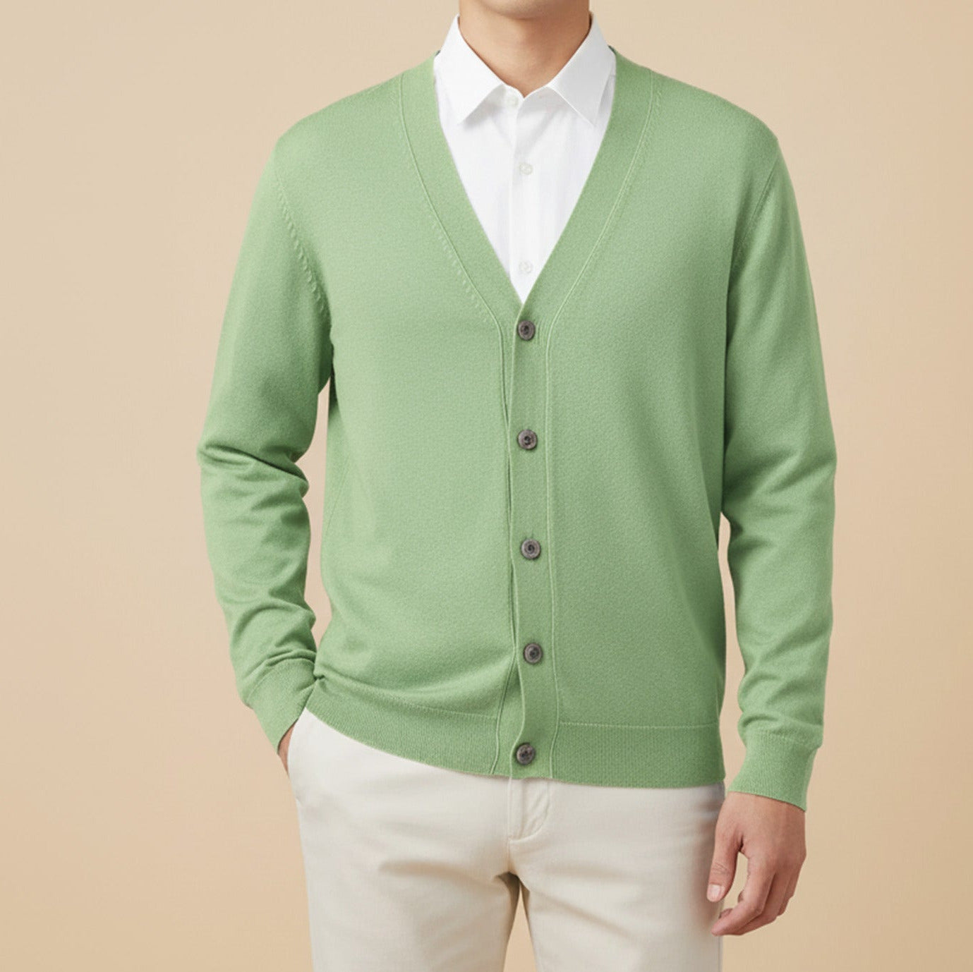 Buttoned Knit Cardigan