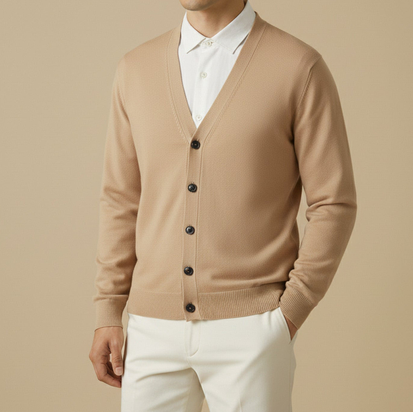 Buttoned Knit Cardigan